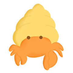Hermit Crab Sea Animal Icon Graphic Clipart Cartoon