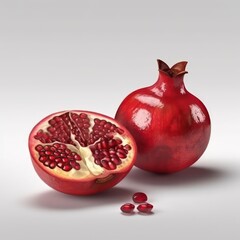 pomegranate isolated on white