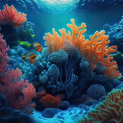Foto auf Glas coral reef with coral © Julia