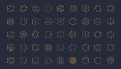 Geometric logo shapes set