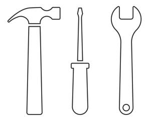 Tools vector wrench icon. Spanner logo design element. Key tool isolated on white background.