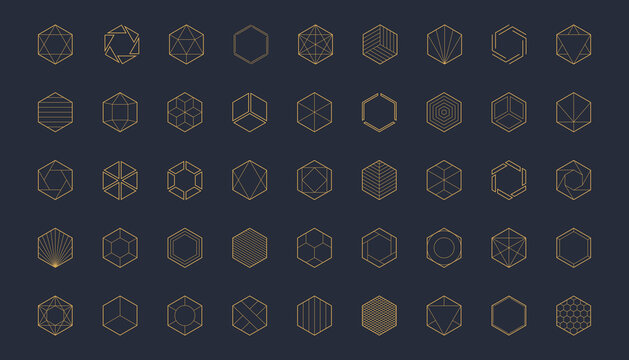 Geometric logo shapes set