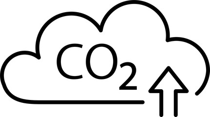 Icon with zero emission symbol concept. greenhouse gas carbon credit design. protect ecological green outline. carbon net zero neutral natural. carbon footprint art pictogram