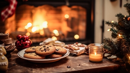 Naklejka premium Christmas baking, holidays recipe and home cooking, holiday bakes, ingredients and preparation in English country cottage kitchen, homemade food and cookbook