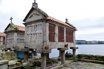 View of Combarro fishing town, Pontevedra, Spain