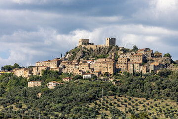 Fototapeta premium Montemassi a fortified village in the province of Grosseto. Tuscany. Italy