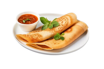 Savory Delicious Dosa Isolated on Transparent Background