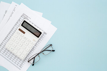 Fototapeta premium Financial accounting calculations and budget planning with calculator