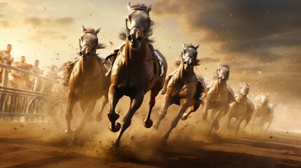 Feel the excitement build as engineered horses gallop towards the finish line in a race for glory. 