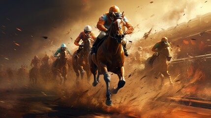 Immerse yourself in the mesmerizing world of horse racing, where champions are born. 