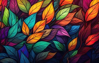 Image of autumn-colored leaves for downloading as a wallpaper, perfect for autumn and nature. Generative AI