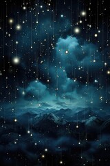 A night sky filled with stars and clouds. Imaginary AI picture.