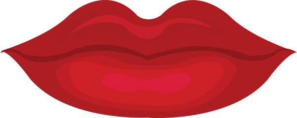 Beautiful red lip icon vector art