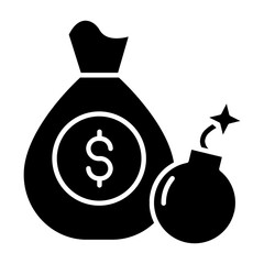 Investment Risk Glyph Icon