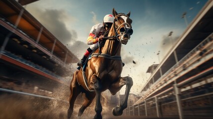Watch as digital jockeys guide their crafted equine companions to victory with unparalleled skill. 