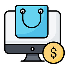 Online Store Colored Outline Icon