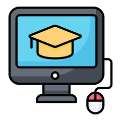 Online Course Colored Outline Icon