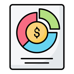 Revenue Sharing Colored Outline Icon
