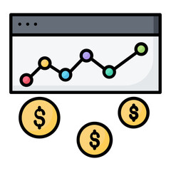 Dividend Colored Outline Icon