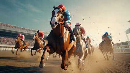Witness the mesmerizing precision of AI-controlled horse racing in stunning 8K resolution. 