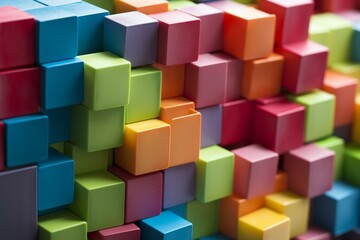 Fototapeta na wymiar Colorful building blocks for customizable content. Generative AI