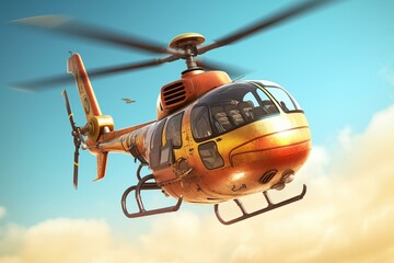 flying helicopter. Generative AI