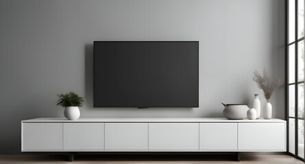 Product Showcase: Highly Detailed, Realistic Presentation with Minimalistic White Shelving and Gray Backdrop