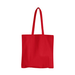 Blank tote bag mockup for presentation design, prints, patterns. Red canvas tote bag