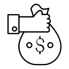 Self Employed Income Outline Icon