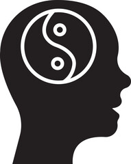 Mental health flat icon. Emotional support, Inspiration, Opportunity pictogram. Psychology Therapy Outline sign. Intellectual Process Symbol isolated on transparent background.