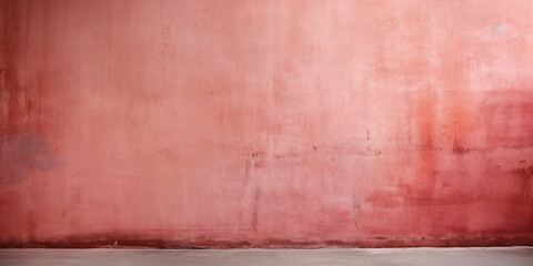 Pale red and rough texture background with blank wallpaper. Worn wall and peeling paint.