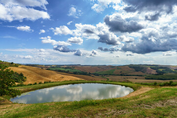 Rural landscape in Val d Orcia, Tuscany, at summer