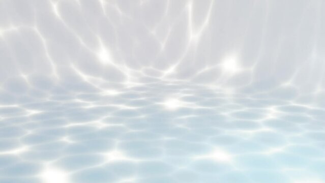 水面の光が透過した白い床。3dレンダリング