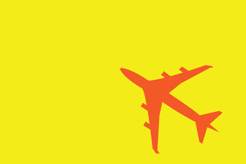 Obraz na płótnie Canvas Orange color airplane abstrack background designe.