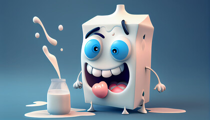 Milk Cartoon Character