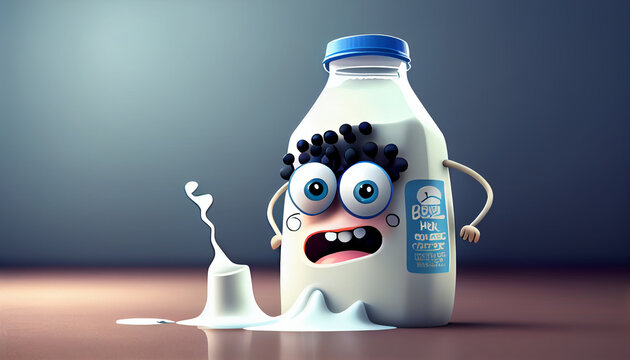 Milk Cartoon Character