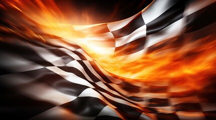 Fiery racing flag