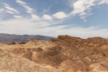 Fototapeta na wymiar Stunning landscape featuring a majestic mountain peak: Zabriskie Point, Death Valley