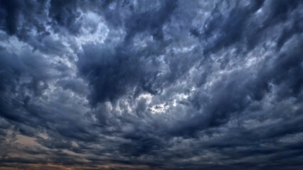 beautiful skyscape of sky with heavy rain or snow clouds background - photo of nature