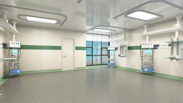 3d rendering，3D Animation Simulation of Hospital Ward Decoration Engineering