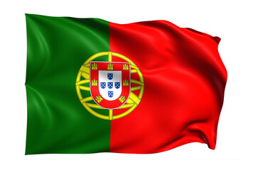 Naklejka premium Portugal Flag on transparent background