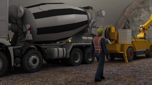 3D animation simulation of tunnel safety construction and 3D simulation of dangerous situations during tunnel construction，3D rendering