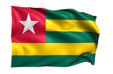 Togo flag on transparent background