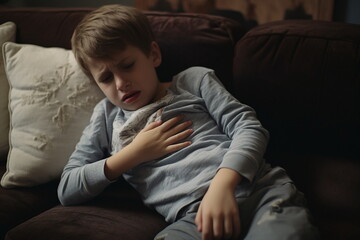Obraz premium child girl have heart ache