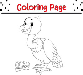 Cute Vulture Bird coloring page for children
