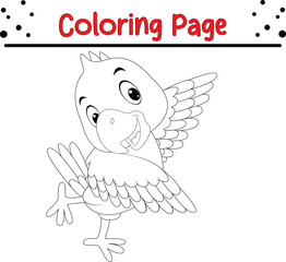 Cute Parrot coloring page for kids
