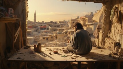 Fototapeta premium the challenges faced by refugee artists in preserving their craft. 