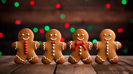 Christmas food bakery bake baking photography background - Closeup of many gingerbread men cookies on wooden table