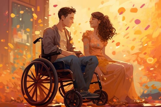 bright and wonderful life of people with disabilities in illustrations.