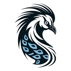 Fototapeta premium Peacock vector logo, mascot, vector illustration, Generative Ai.